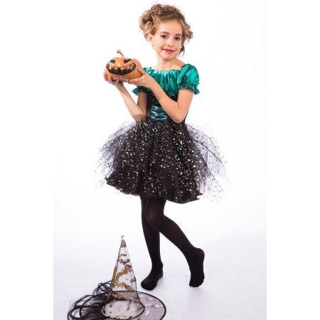Карнавальный костюм для девочки Ведьма - Ведьмочка зеленая