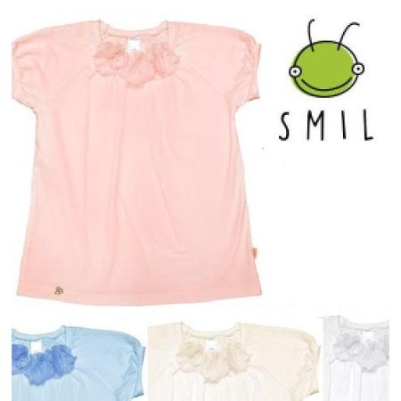 Блуза школьная короткий рукав 114423 / 114424 SMIL персик