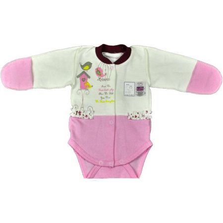 Bodysuit with fleece milky pink 3-08