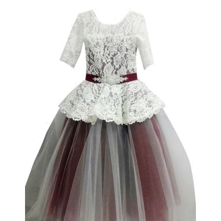 Ошатне бальне плаття для дівчинки 9722 бордо