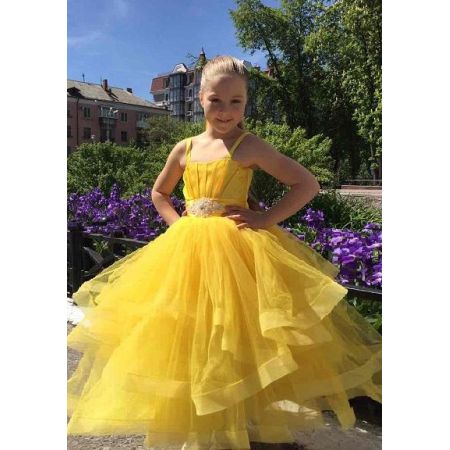 Святкове плаття для дівчинки 8703 жовте