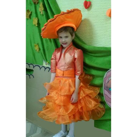 Карнавальный костюм для девочки Гриб Лисичка 