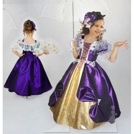Карнавальный костюм Барышня №6, Придворная дама фиолетовый