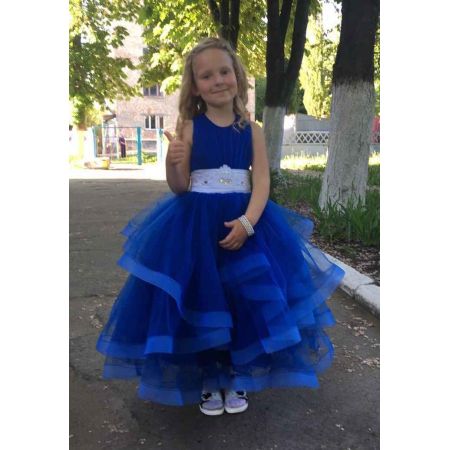 Святкове плаття для дівчинки 8726 синє