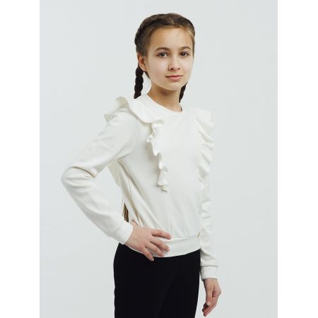 Blouse jumper - sweatshirt for girls 116397/116398 milk