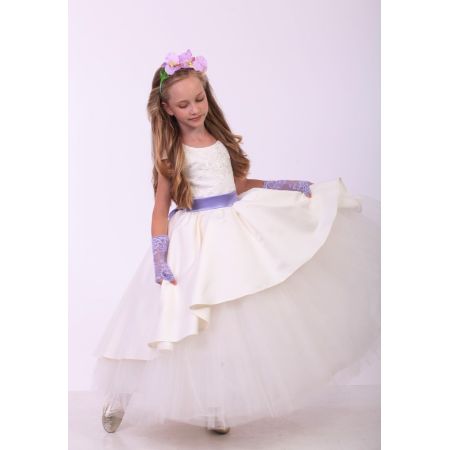 Святкове плаття для дівчинки Піонія фатин айвори