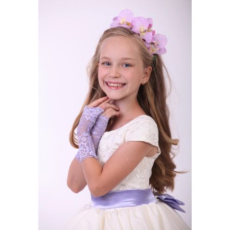 Перчатки - митенки детские Марина №1 сиреневые 