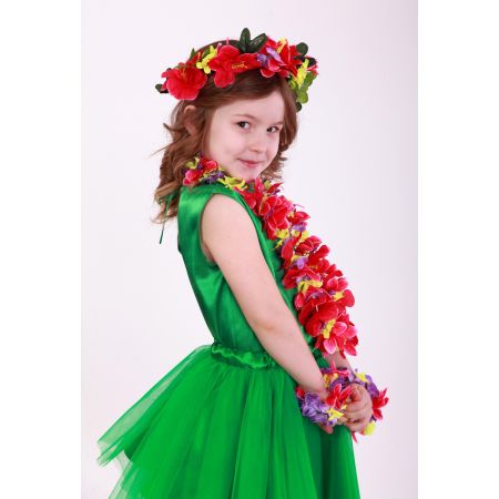 Гавайский комплект. Венок, браслеты и гавайские леи. 