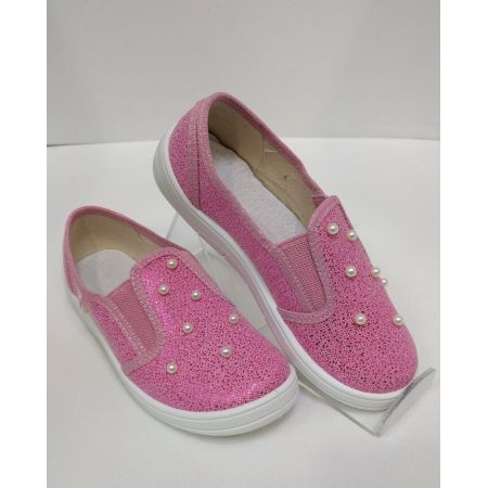 Туфли текстильные Вика розовая парча