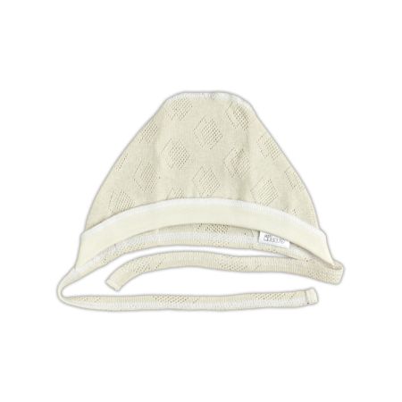 Шапочка чепчик для малюка 25267-88 молочний ажур