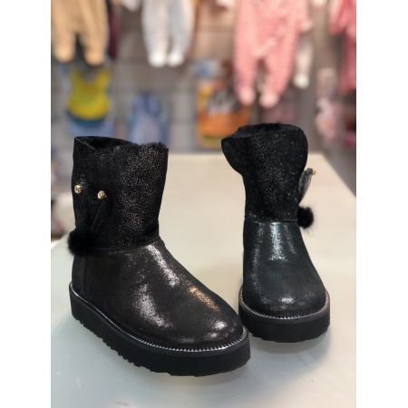 Ботинки кожанные для девочки черные 099