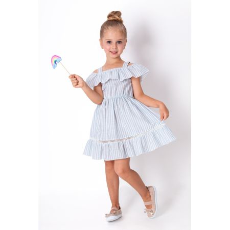 Платье 4233 лен голубая полоска