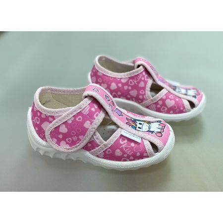 Тапочки текстильні рожевий єдиноріг 360-290