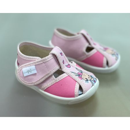 Тапочки текстильні Зайчик рожевий 360-565