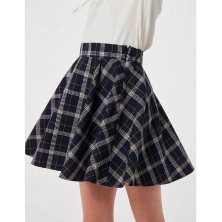Blue-green checked skirt 120361
