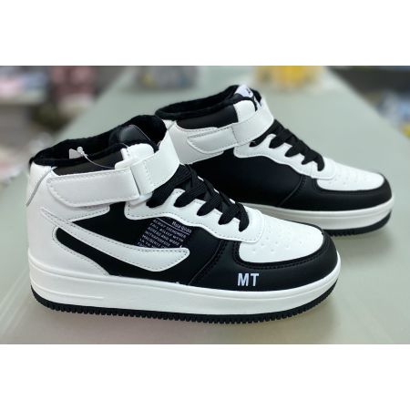 Ботинки демисезонные R3370-7 черно белые кроссовки джордансы