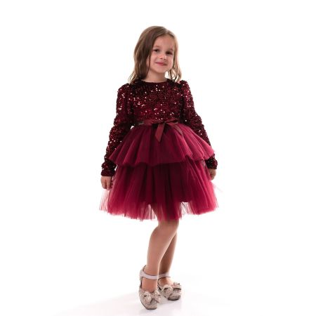 Платье нарядное Вилена бордо