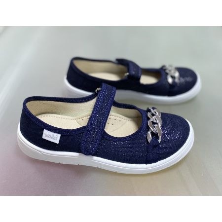 Туфлі капці текстильні сині 389-871