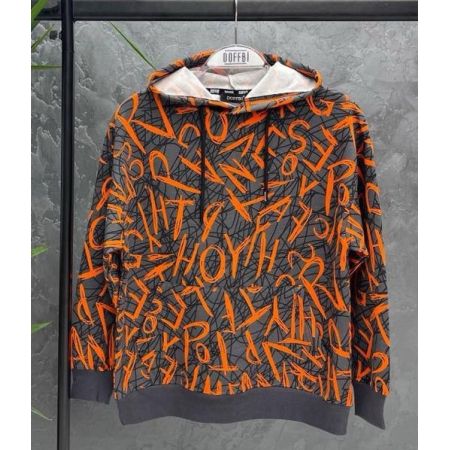 Худі графіт з помаранчевим 5637