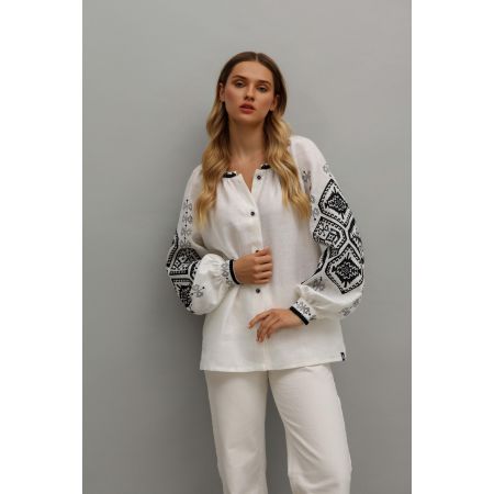 Сорочка Вышиванка Горганы белая женская