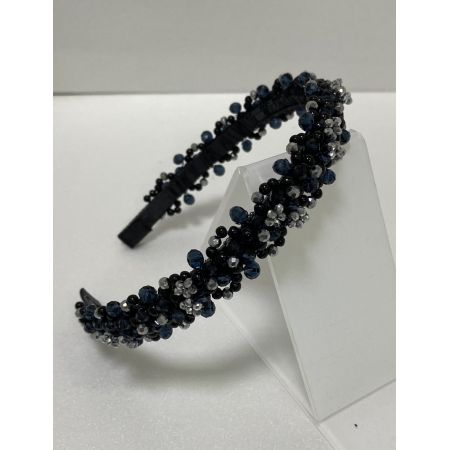 Обруч чорний срібло 103