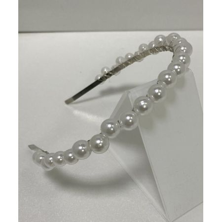 Обруч білий перли 105