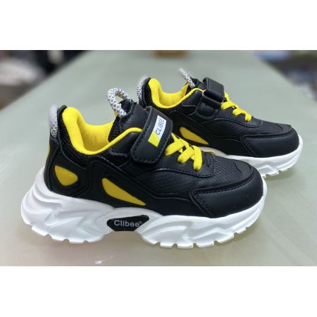 Кроссовки E-87 черно желтые