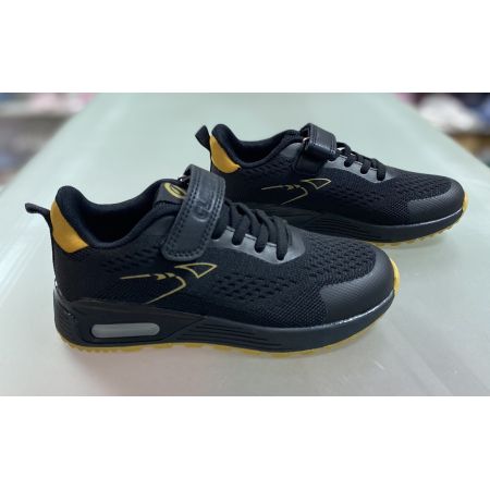 Кроссовки черные с золотом EC266