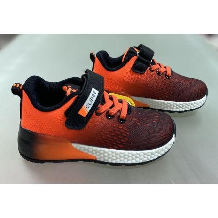 Кросівки чорно-оранжеві E155