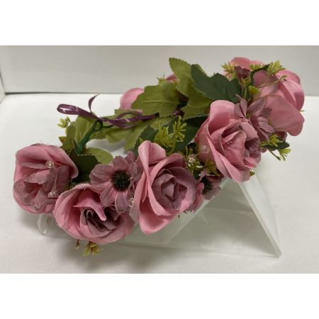 Обруч ручной работы 022 Розы розово пудренные