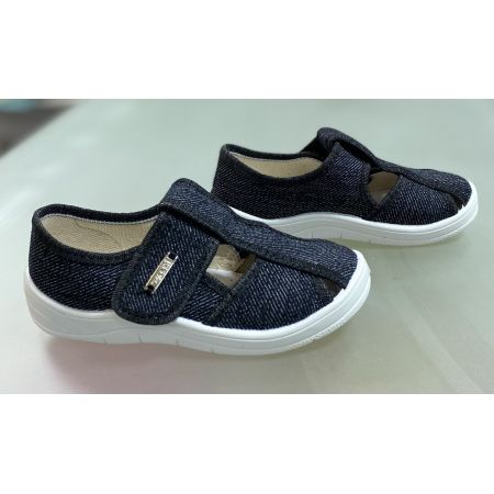 Тапочки текстильные Паша серые джинс 224-882