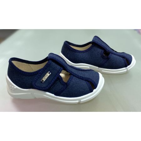 Тапочки текстильные 388-882синие джинс Paolo