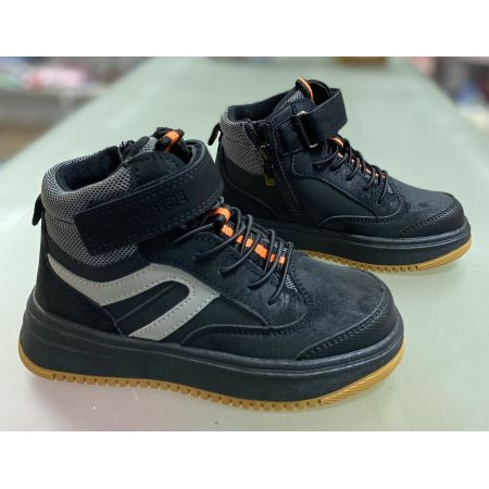 Черевики чорні з оранжевим KB537