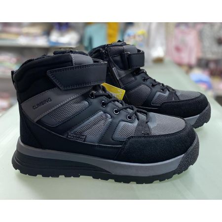 Черевики зимові 11348 чорно сірі