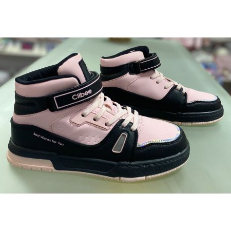 Ботинки демисезонные KC510 черно розовые