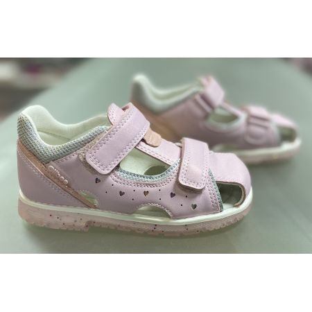 Босоножки закрытые розовые 373-2